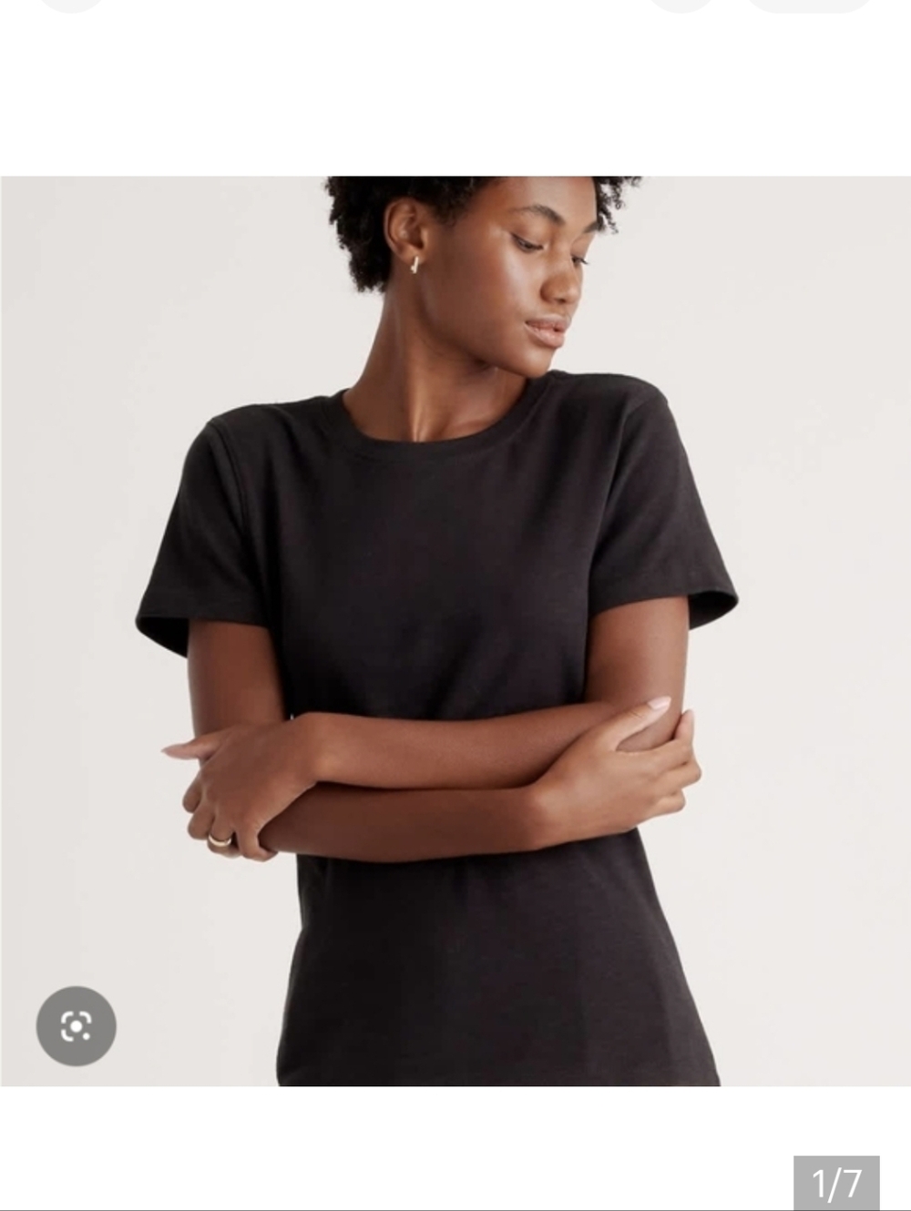 Quince Organic Black Slub Classic Crewneck Women's T-Shirt XL